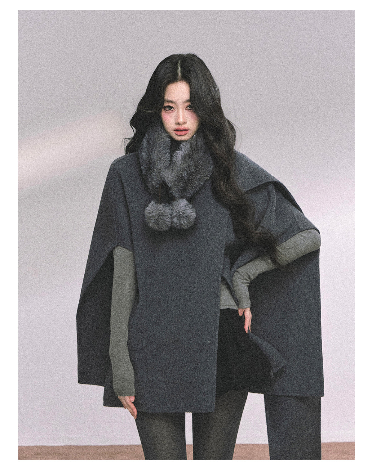 ShaoYeYan Corgi Heiress Premium French Wool Cape Coat