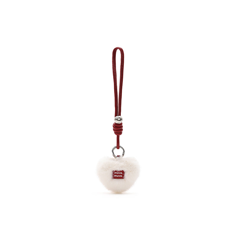 MUVA "Cotton Candy Heart" Fluffy Bag Charm