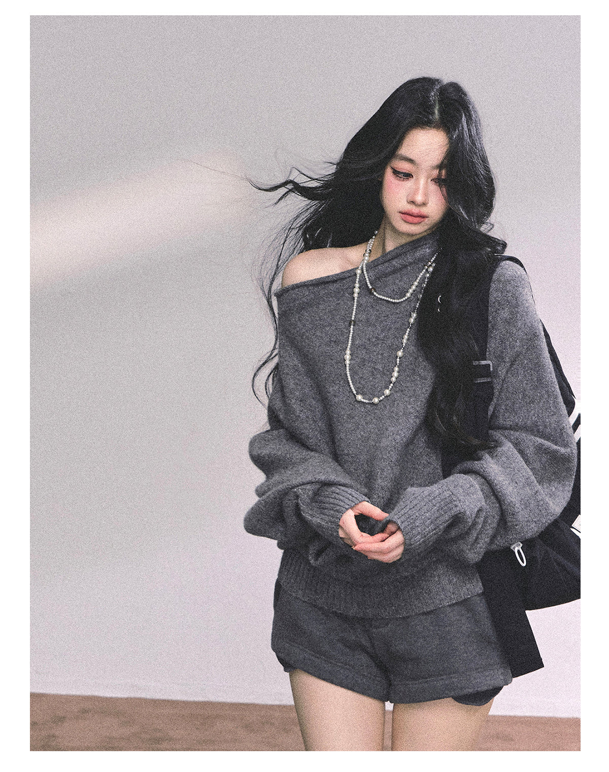 ShaoYeYan Cold Unnie Korean Off-Shoulder Sweater