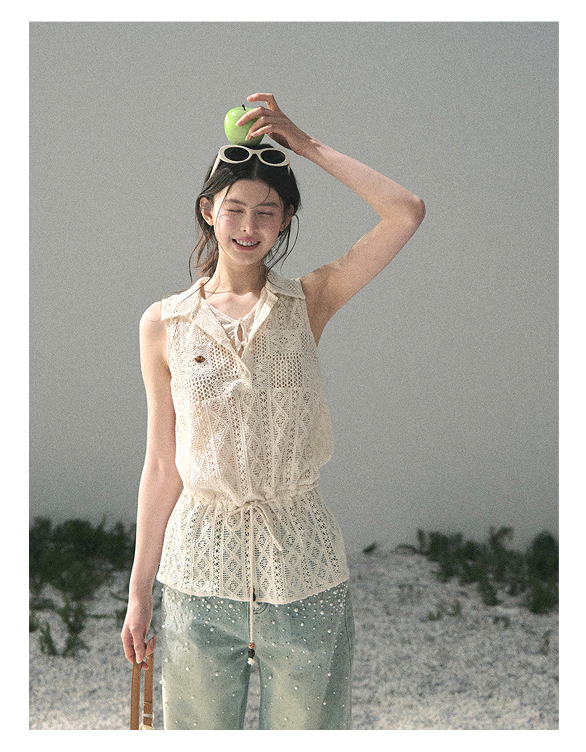 ShaoYeYan Aomalm Summer Wind Kisses Skirt Fake Two-Layer Lace Top
