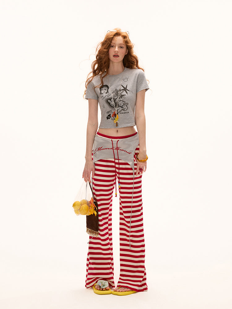 MAMC Red Flared Pants