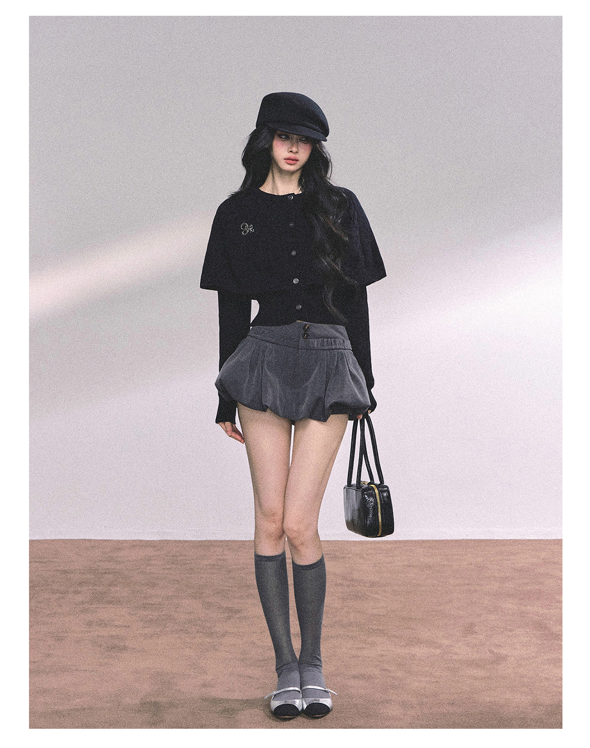 ShaoYeYan Miss Daisy American Knit Cable Cape Sweater