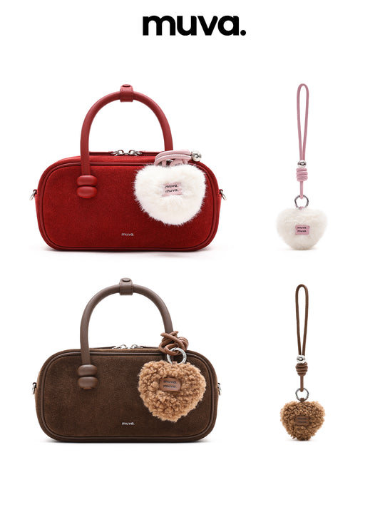 MUVA "Cotton Candy Heart" Fluffy Bag Charm