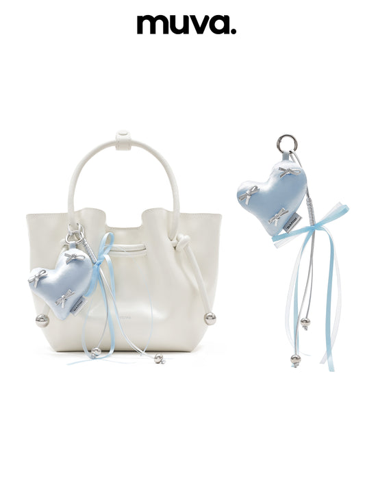 MUVA "Wonky Heart" Ribbon Bow Bag Charm