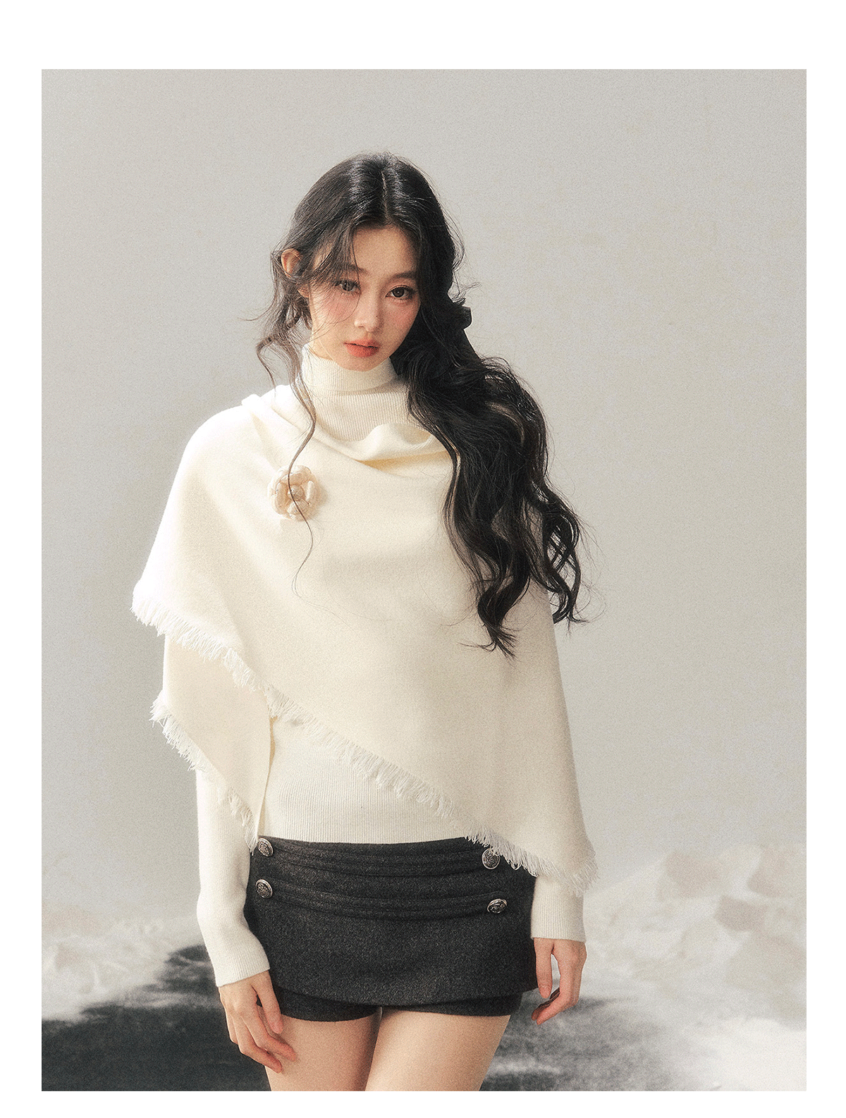 ShaoYeYan Aomalm Muted by Full Moon Sweater & Shawl Set