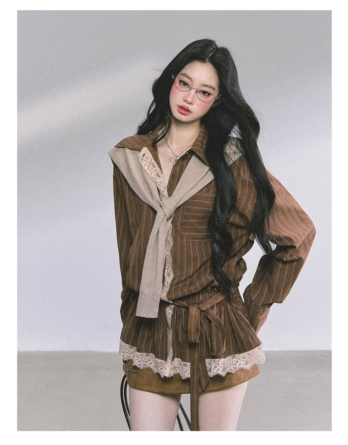 ShaoYeYan Chic Intellectual French Lace Blouse