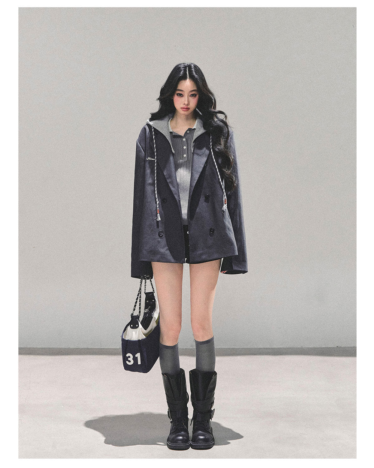 ShaoYeYan Minimalist Silhouette Fake Two-Layer Blazer