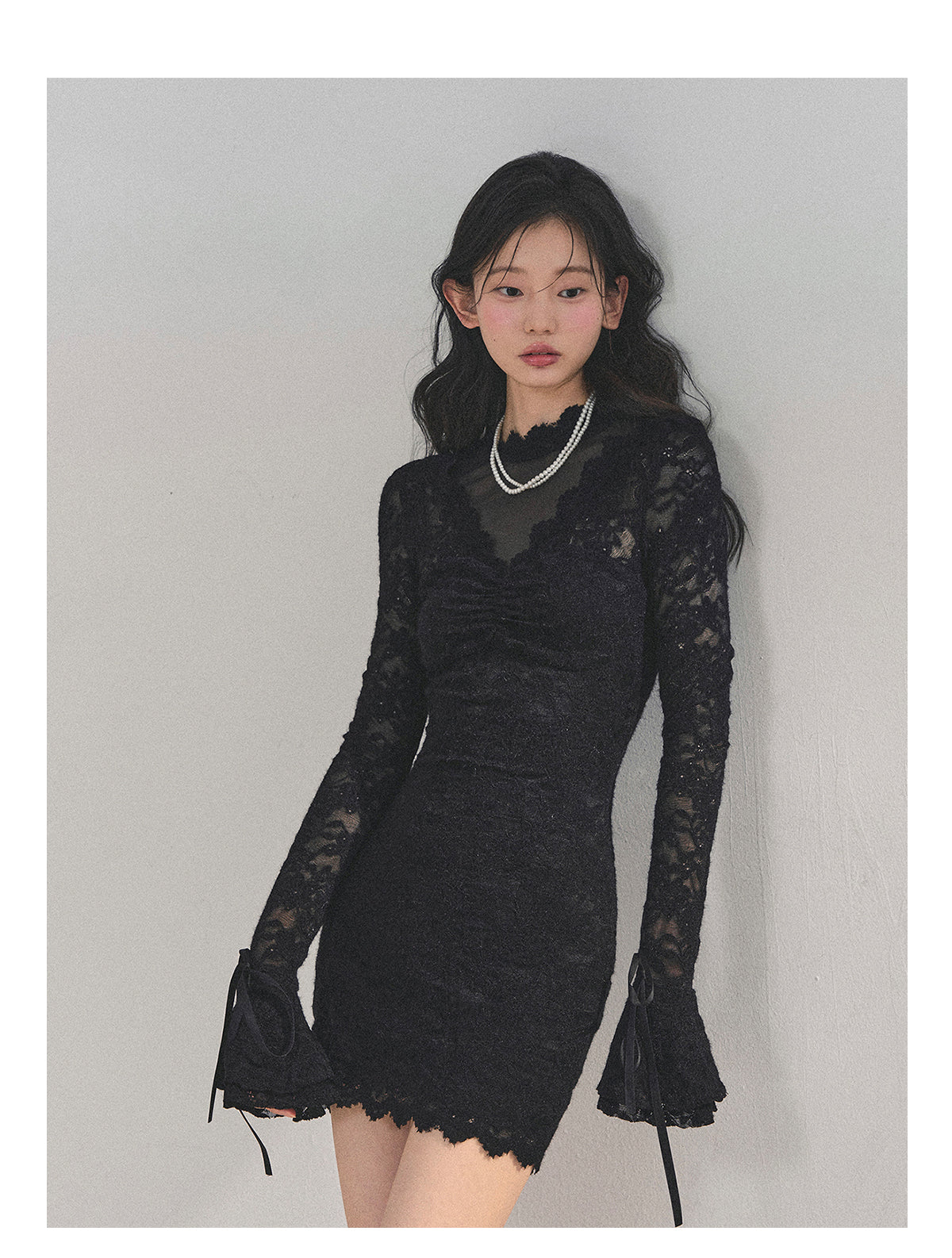 ShaoYeYan Full Moon Moment Long Sleeve Lace Dress