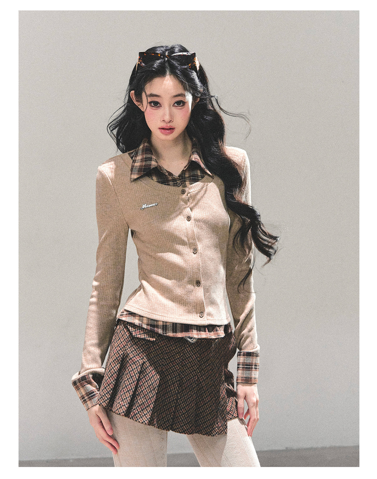 ShaoYeYan Moss Whispers Fake Two-Layer Knit T-Shirt