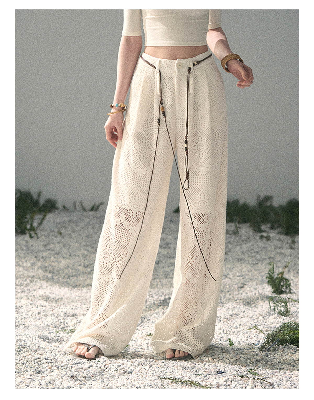 ShaoYeYan Aomalm Strolling Here Korean Casual Wide-Leg Pants