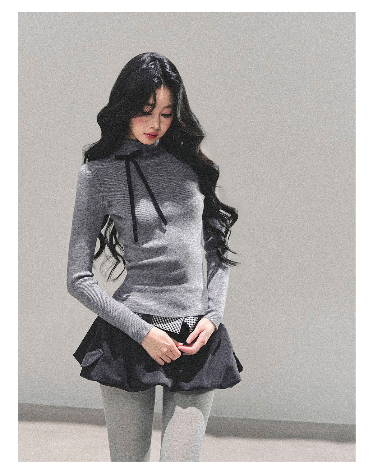ShaoYeYan Velvet Touch Semi-Turtleneck Knit Top