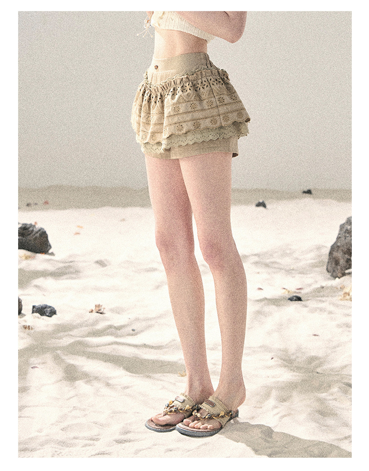 ShaoYeYan Aomalm Fragmented Light & Shadow French Hollow Puff Skirt