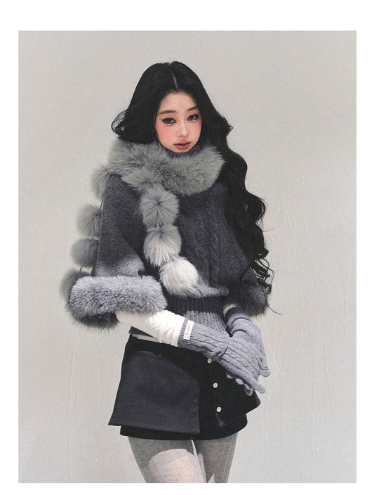 ShaoYeYan Passing By Her Side Faux Fox Fur Collar