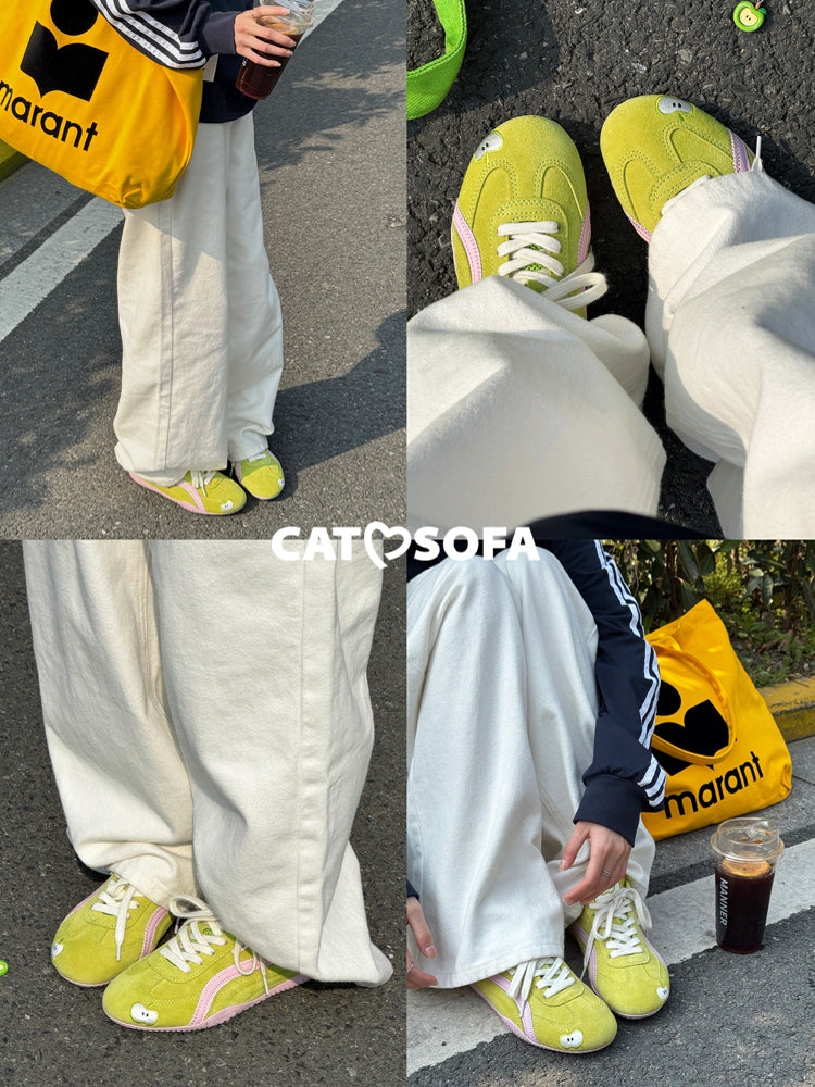 Cat&Sofa Emoji-Lab Green Apple Racing Sneakers