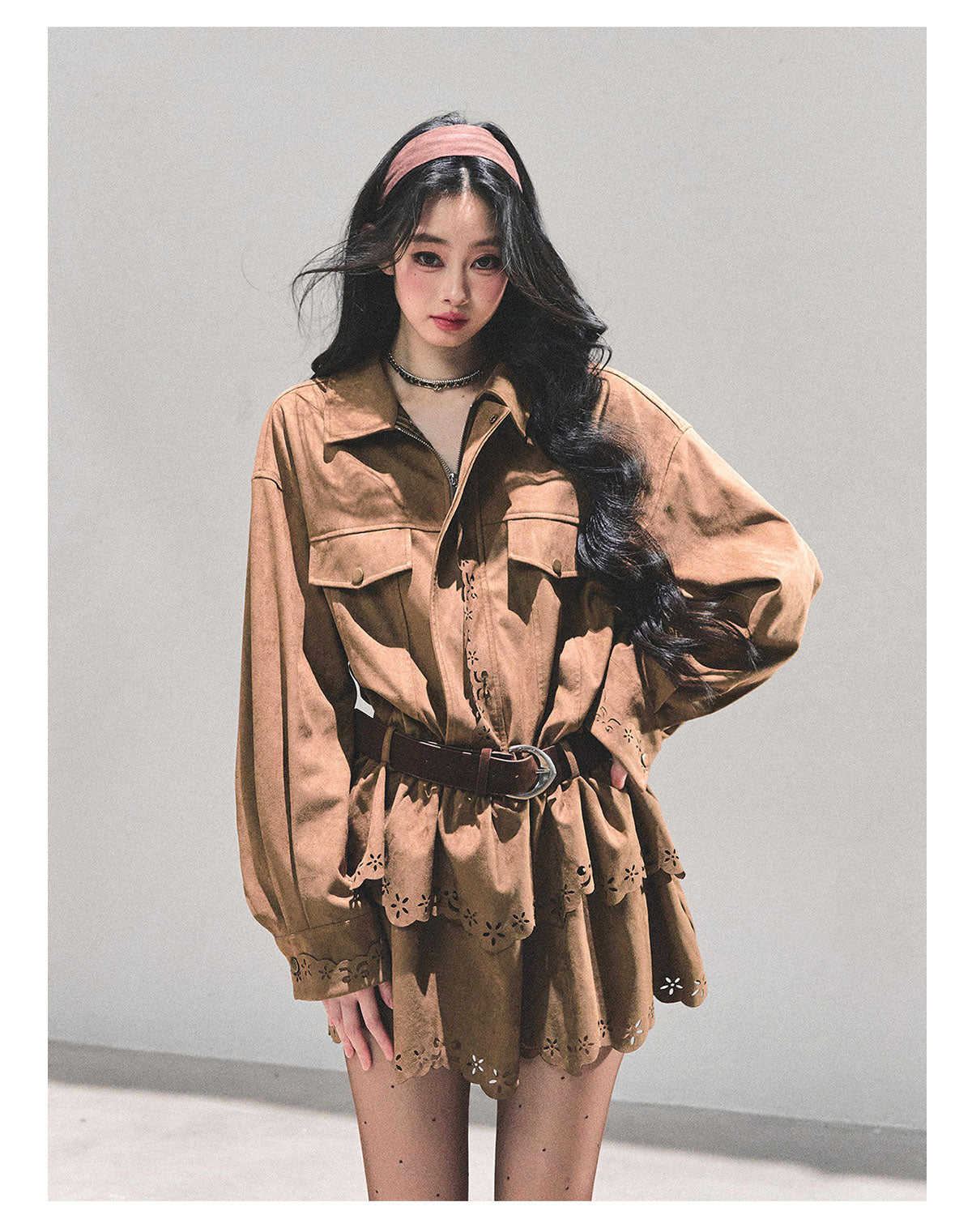 ShaoYeYan Raindrops on Phoenix Tree Fake Two-Layer Dress