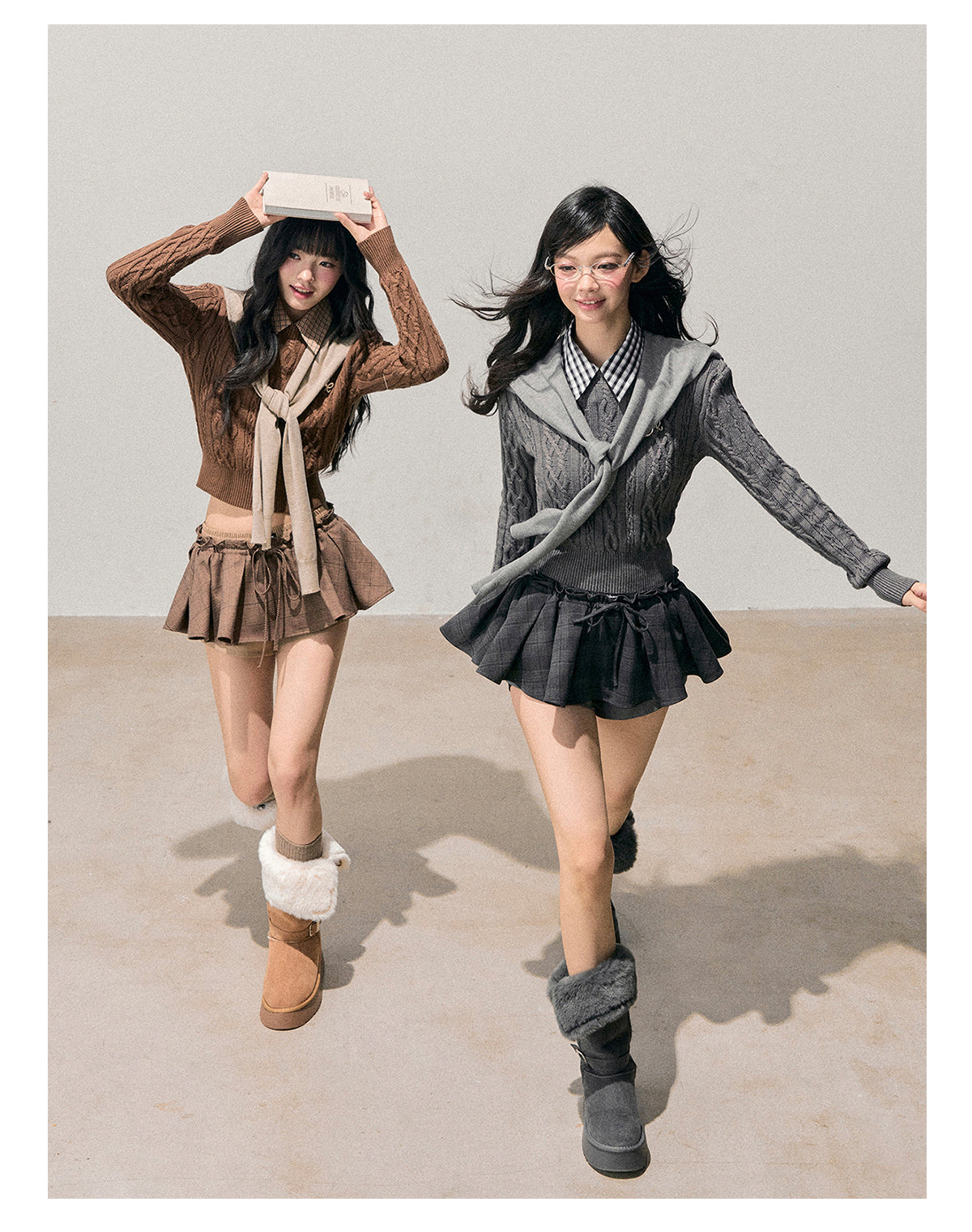 ShaoYeYan Aomalm Unfinished Poem Cable Plaid Sweater