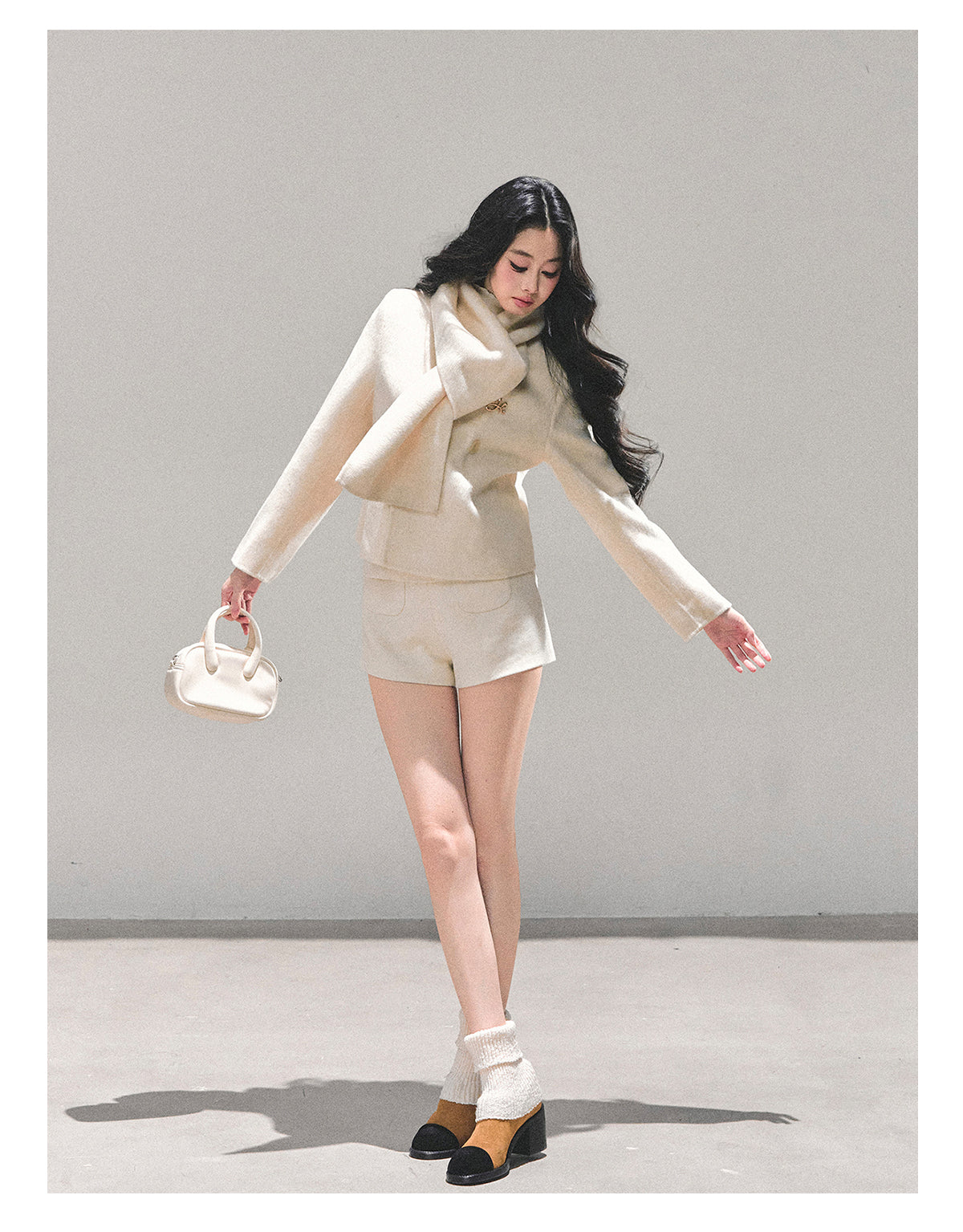 ShaoYeYan Twilight Snow Forest Wool Coat