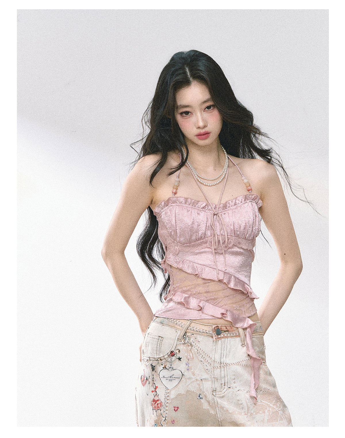 SHAOYEYAN French Lace Halter Top