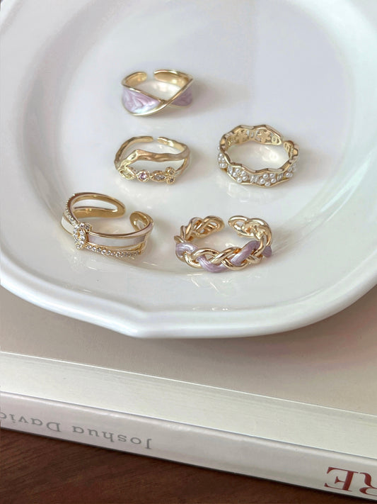 VIGVOG Enamel & Pearl Princess Ring Collection