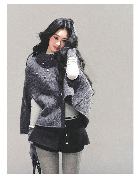 ShaoYeYan Wilderness Monologue French Knit Cape