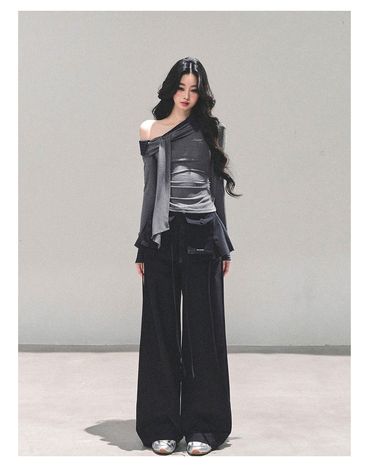 ShaoYeYan She Passes Quietly Fake Two-Layer Knit Top