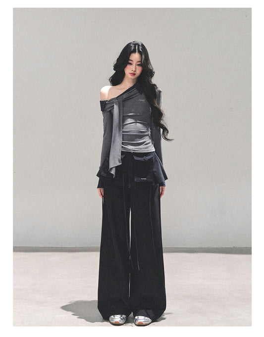 ShaoYeYan She Passes Quietly Fake Two-Layer Knit Top