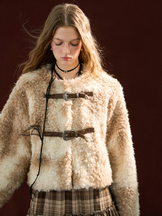 MAMC Shearling-Trim Short Coat