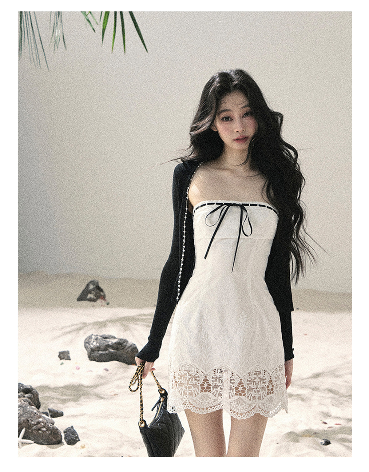 ShaoYeYan Aomalm Moonlight Weaves a Dream Off-Shoulder French Lace Dress