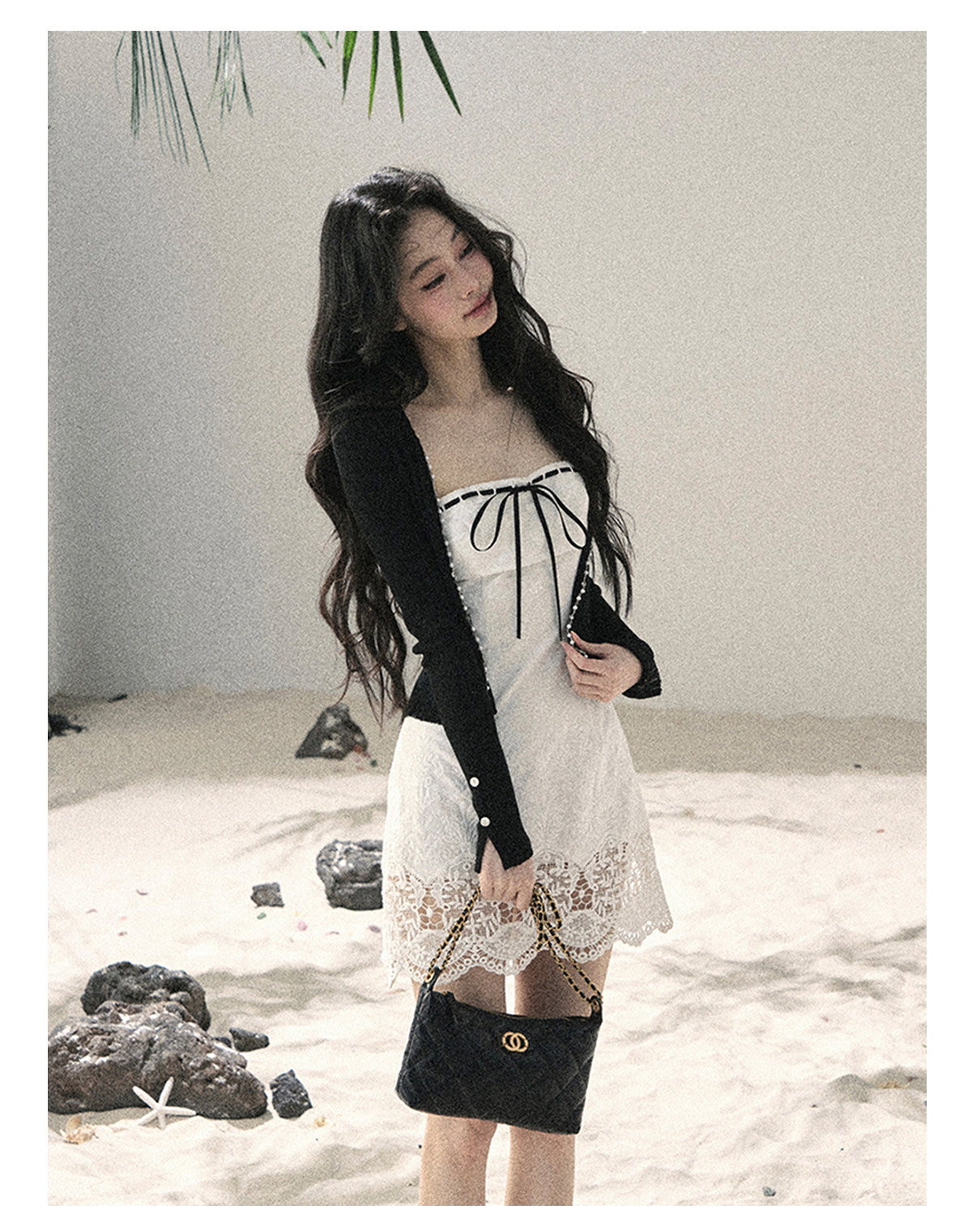 ShaoYeYan Aomalm Moonlight Weaves a Dream Off-Shoulder French Lace Dress