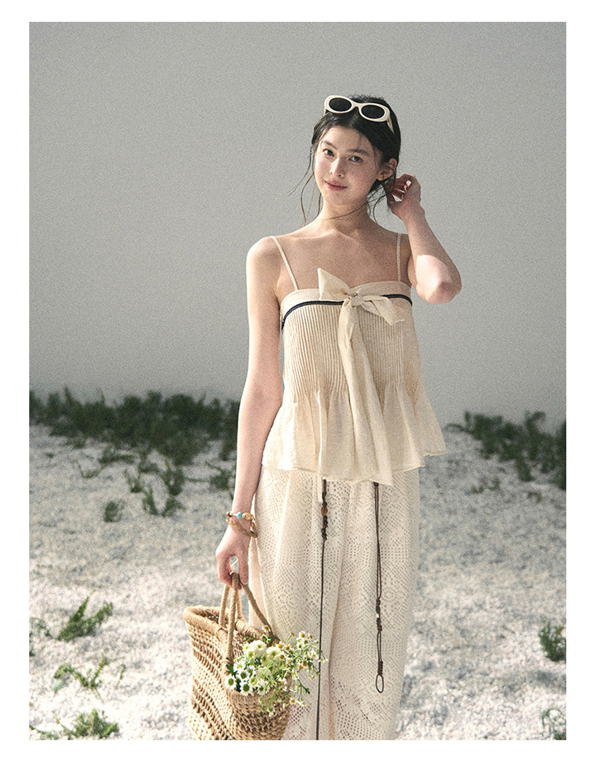 ShaoYeYan Aomalm Gentle Wind Smooths Wrinkles Off-Shoulder French Cami
