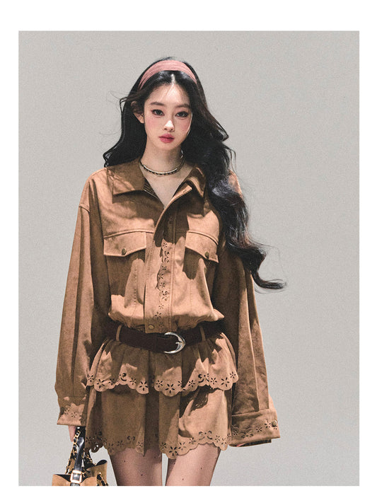 ShaoYeYan Raindrops on Phoenix Tree Fake Two-Layer Dress