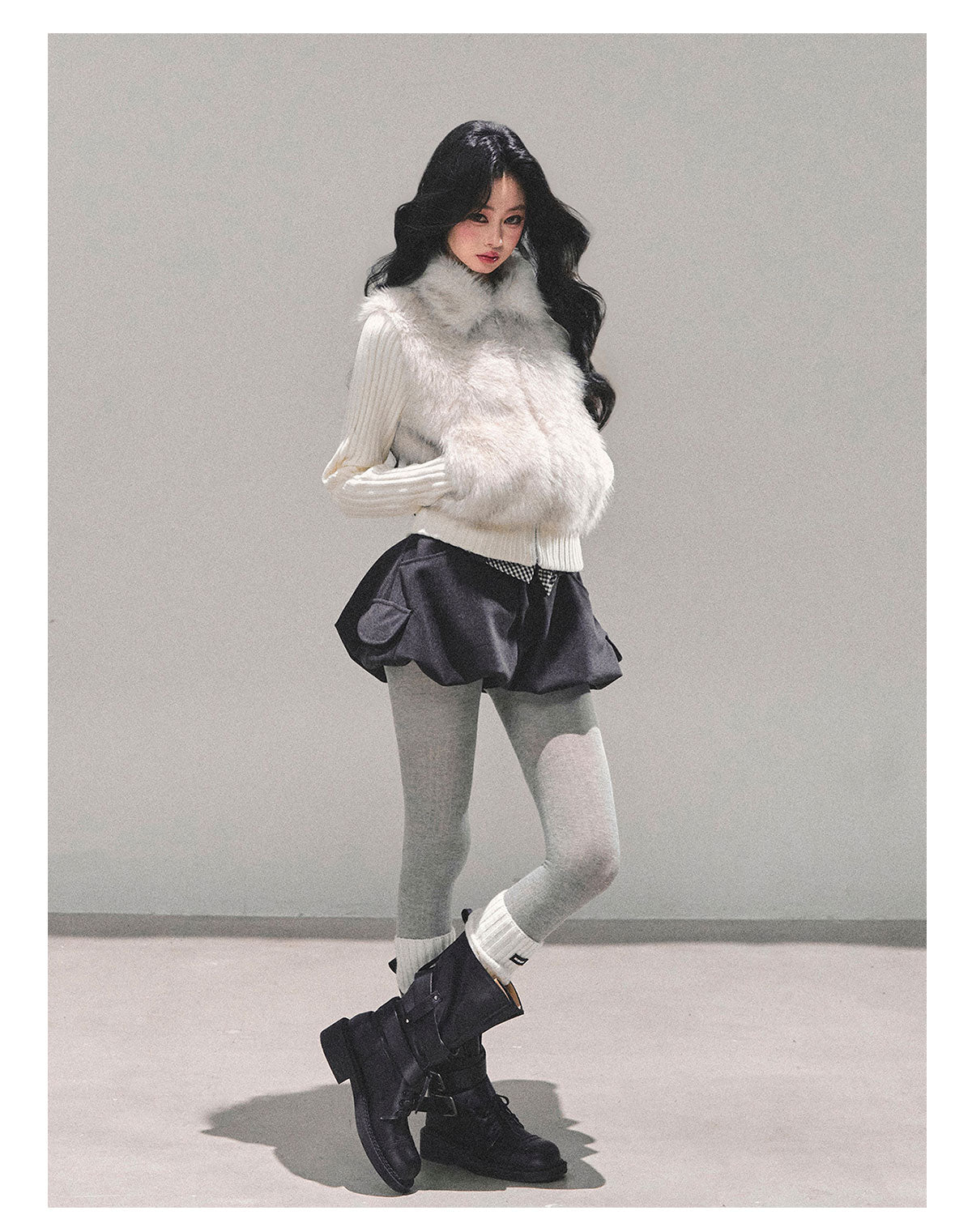 ShaoYeYan Soft Landing Fake Two-Layer Knit Coat