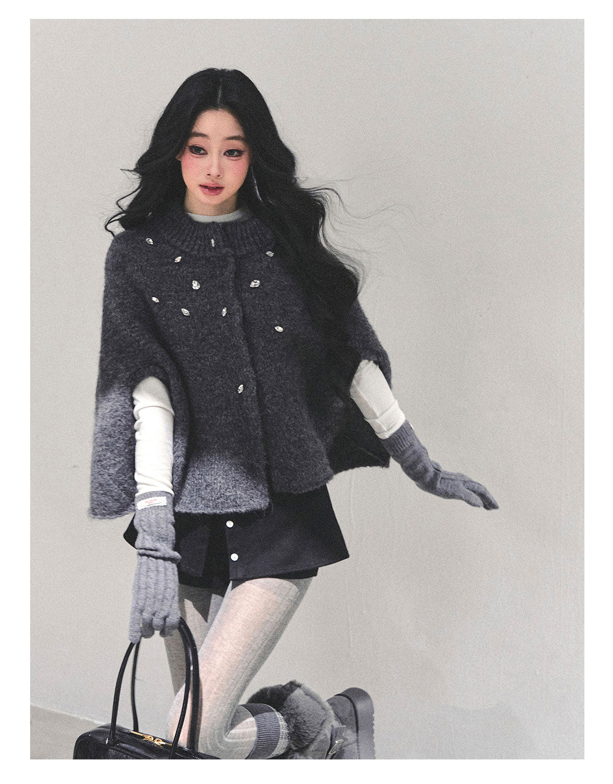 ShaoYeYan Wilderness Monologue French Knit Cape