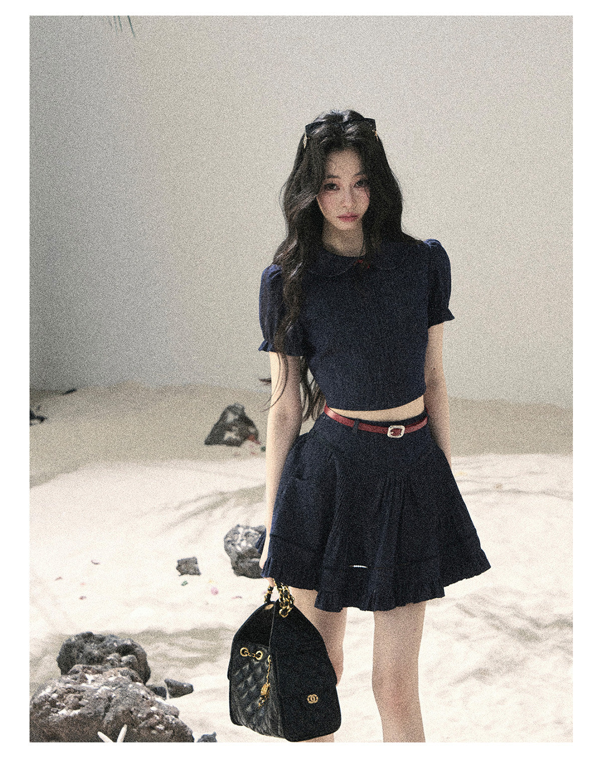 ShaoYeYan Aomalm Seaside Breeze Korean Academia Denim Set