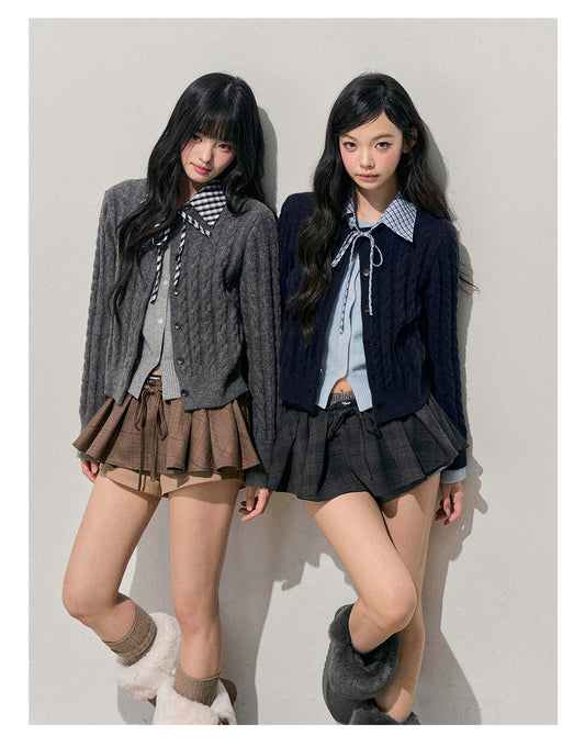 ShaoYeYan Aomalm She Sinks Into Dusk Fake Two-Layer Sweater