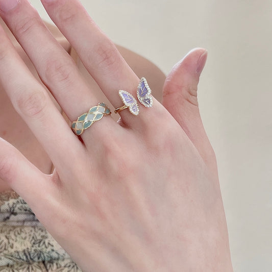 VIGVOG Pearl Butterfly Vintage Ring