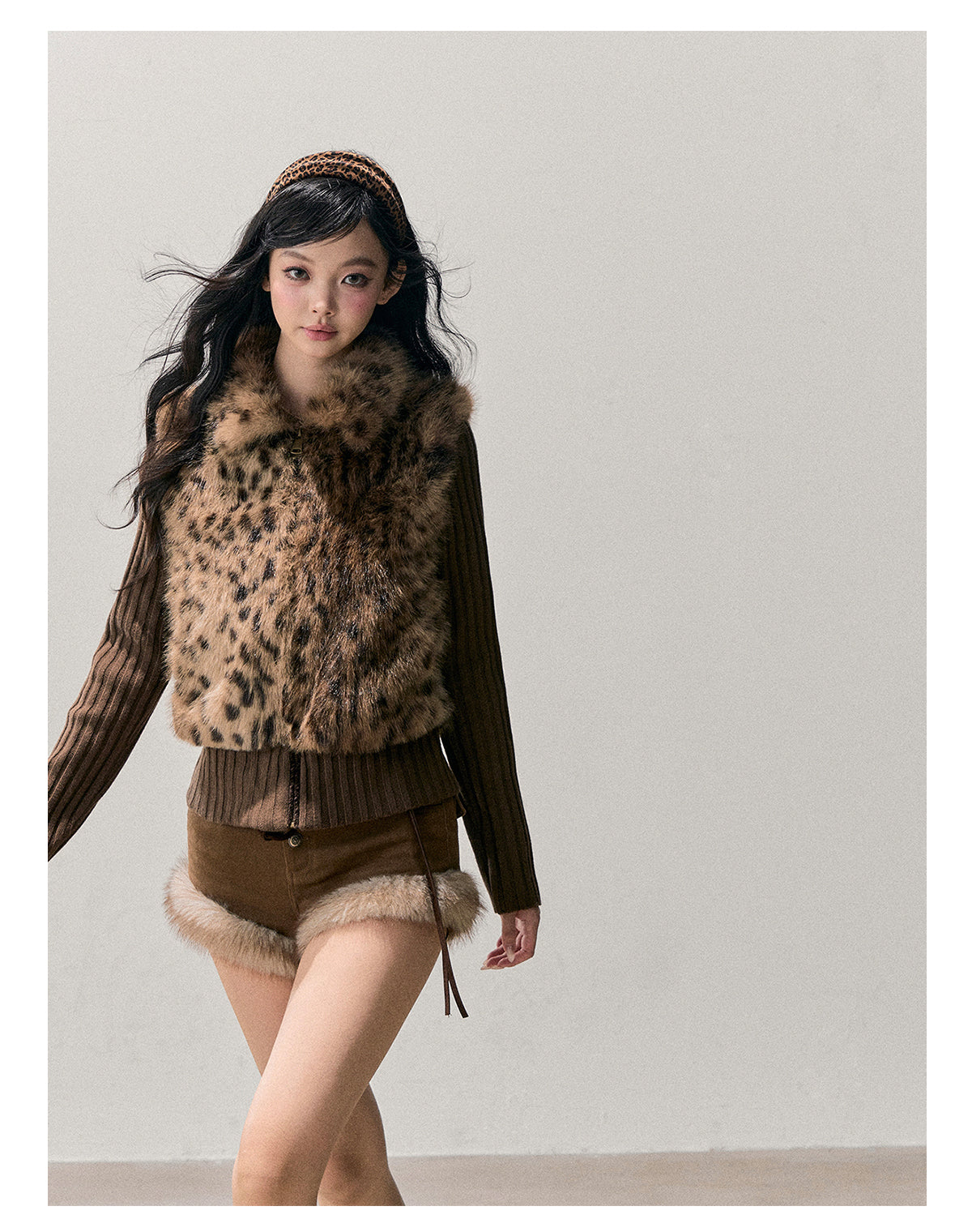 ShaoYeYan Aomalm Gentle Landing Fake Two-Layer Faux Fur Coat