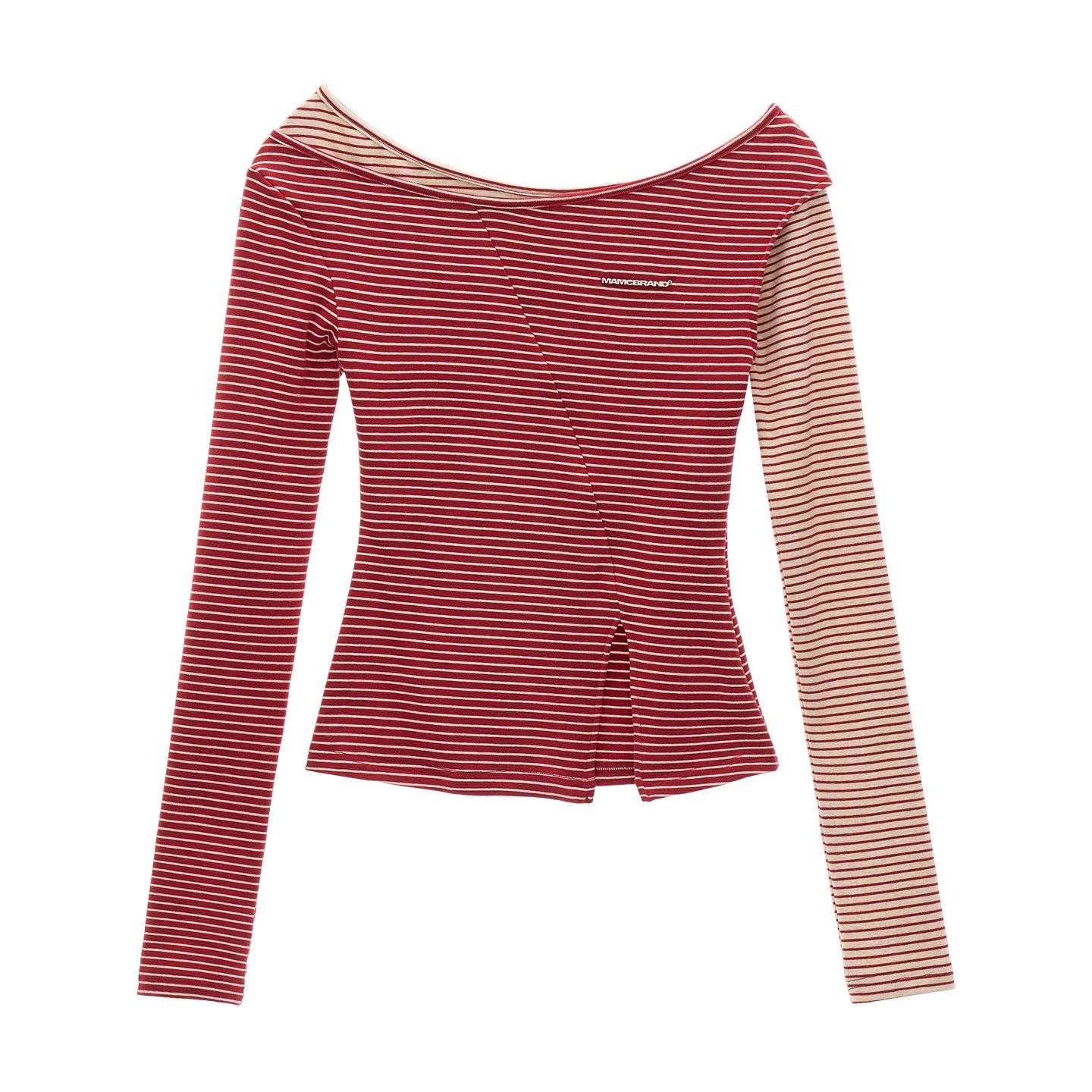 MAMC Mock Two-Layer Striped Tee