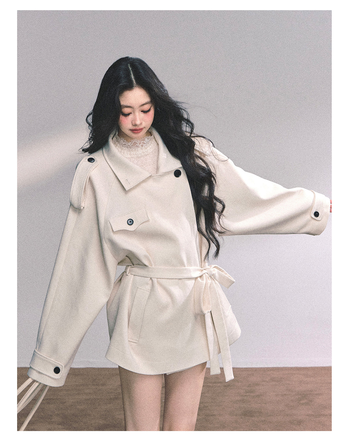 ShaoYeYan Shanghai Socialite British Style Loose Tweed Coat