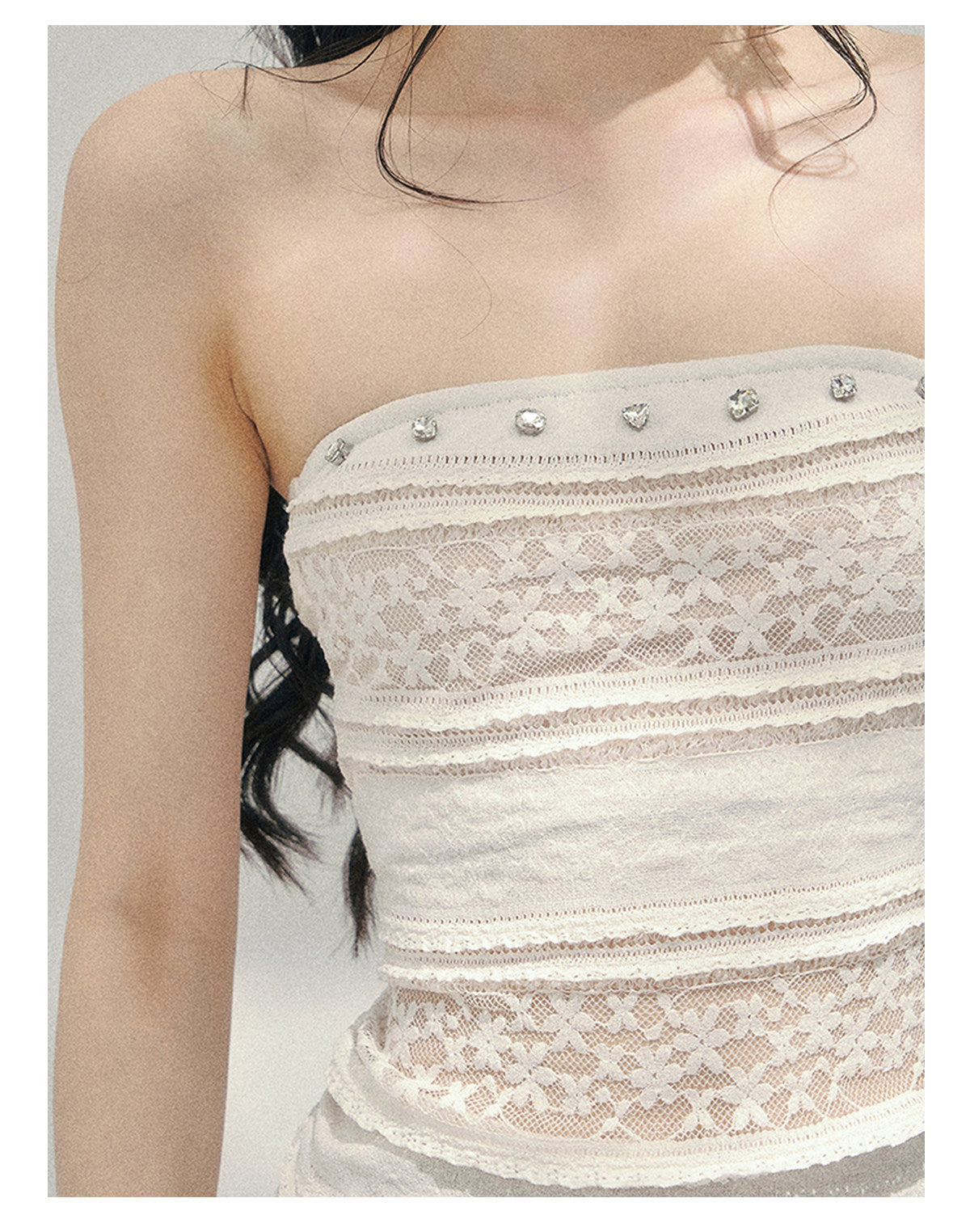 ShaoYeYan Aomalm Misty Muse Sheer Lace Bustier Top