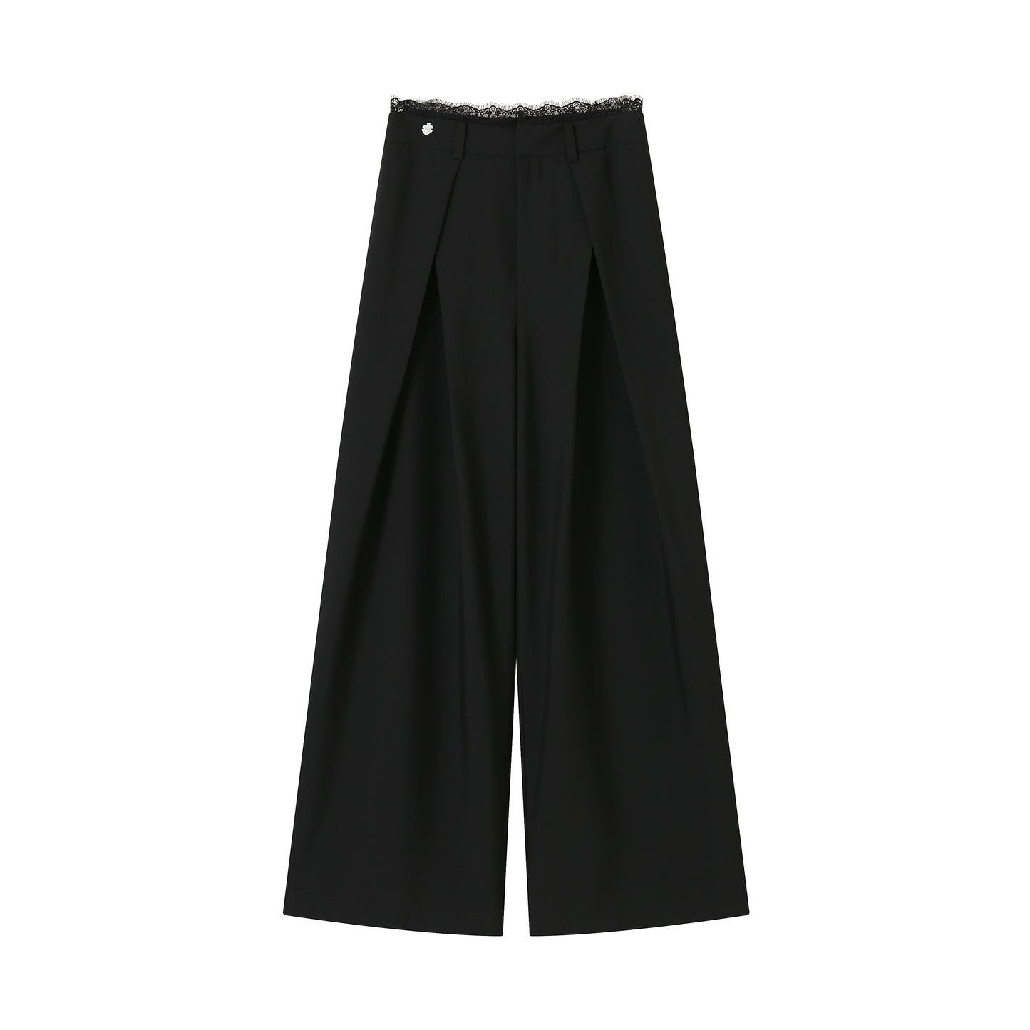 SOMESOWE Lace-Paneled Wide-Leg Trousers
