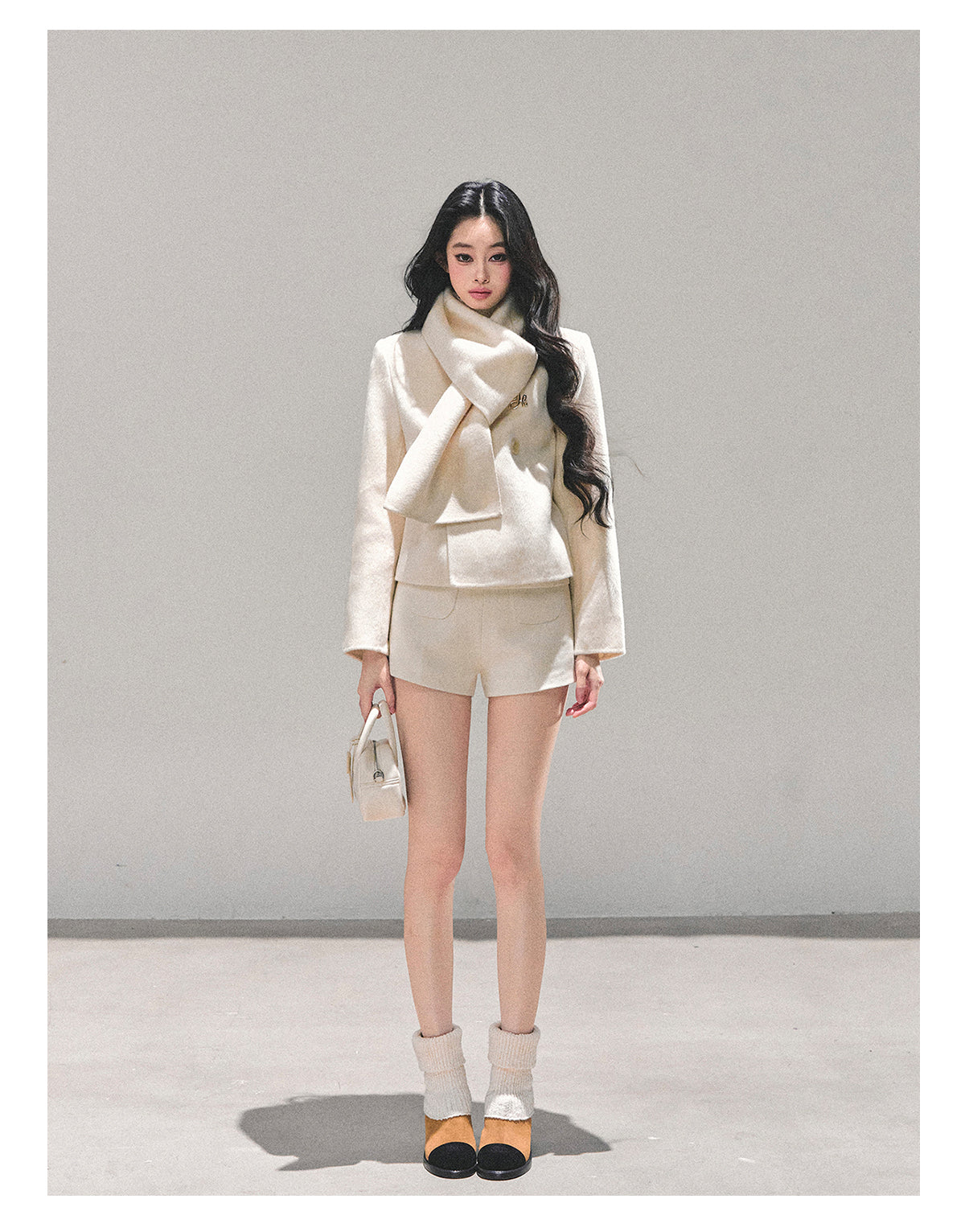 ShaoYeYan Twilight Snow Forest Wool Coat