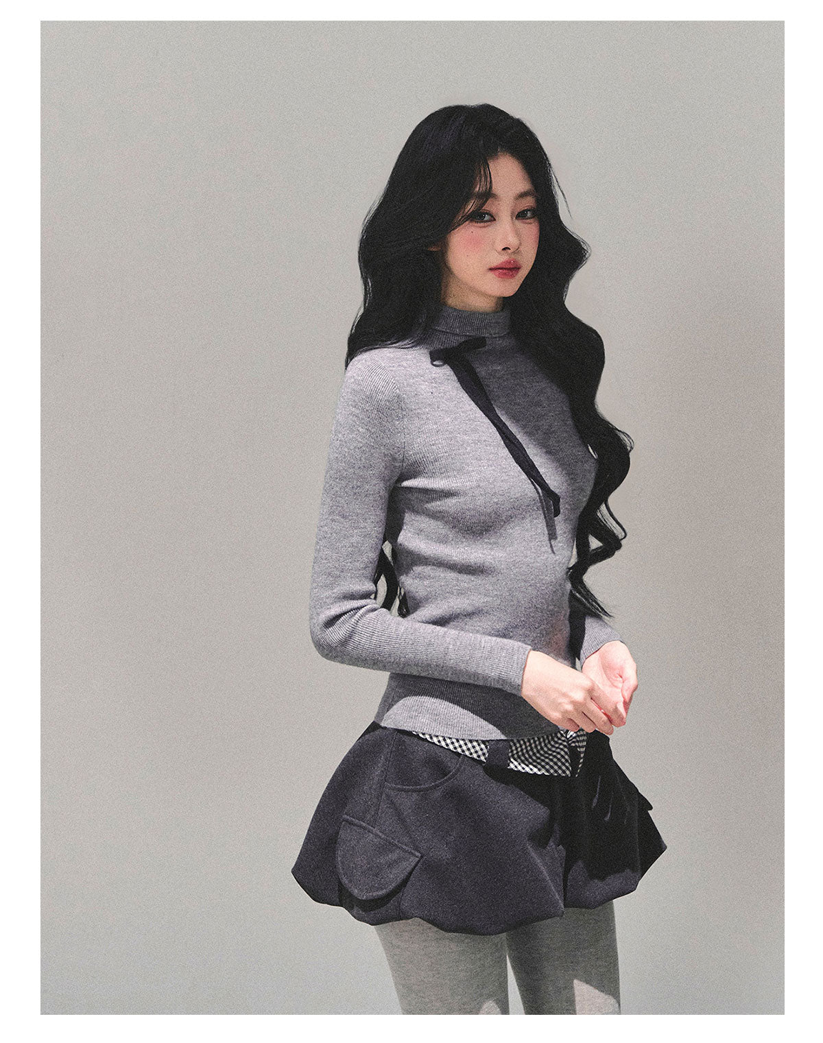 ShaoYeYan Velvet Touch Semi-Turtleneck Knit Top