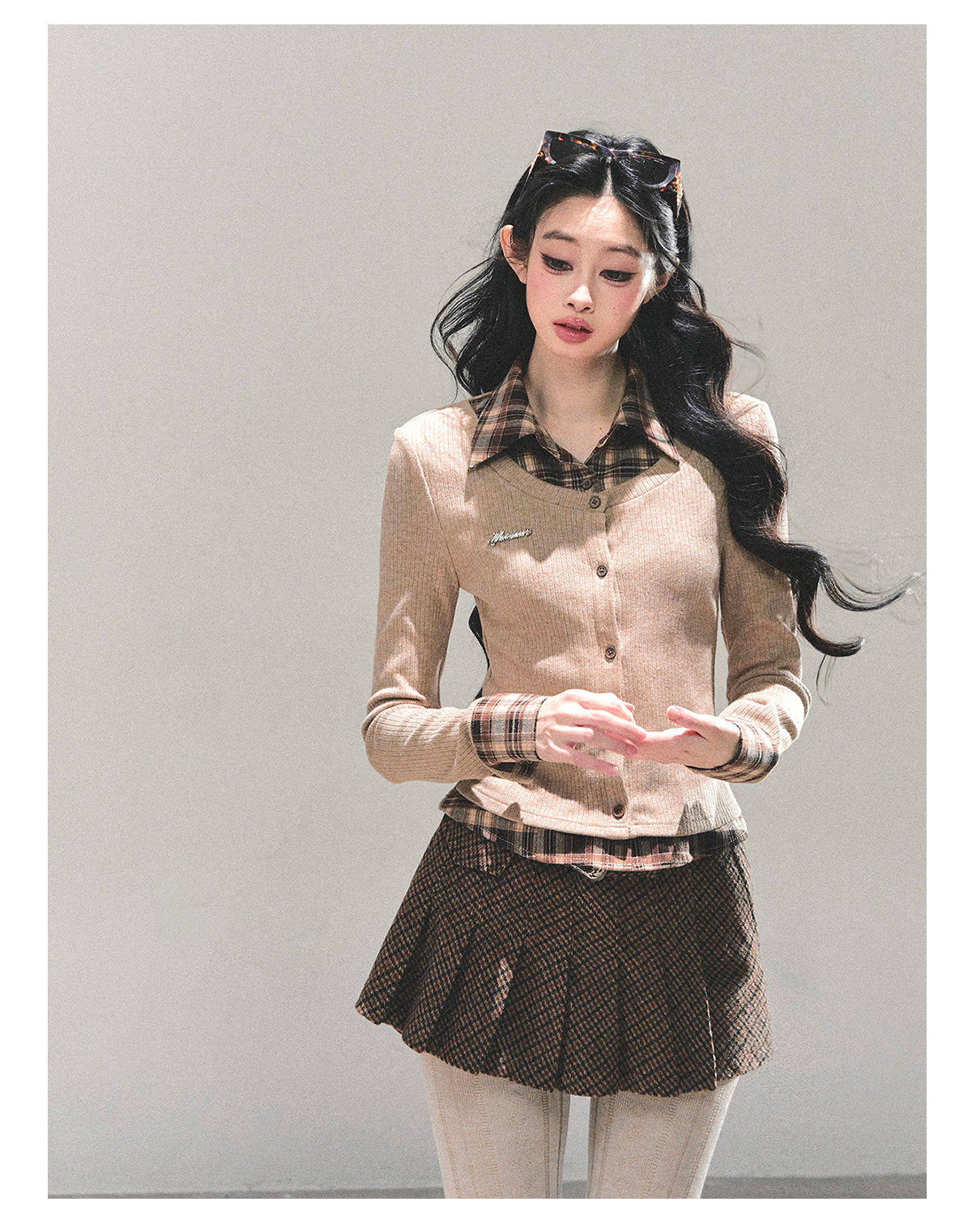 ShaoYeYan Moss Whispers Fake Two-Layer Knit T-Shirt