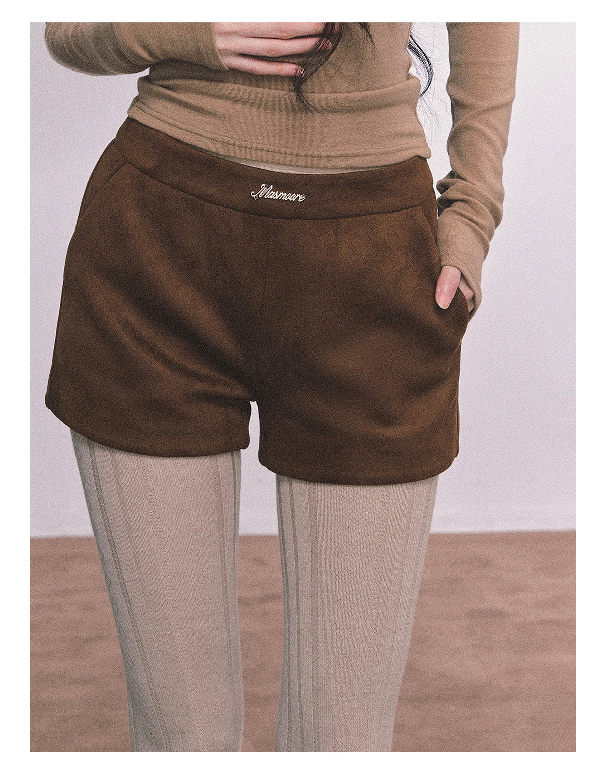 ShaoYeYan Delpan Winter French British Style Suede Set