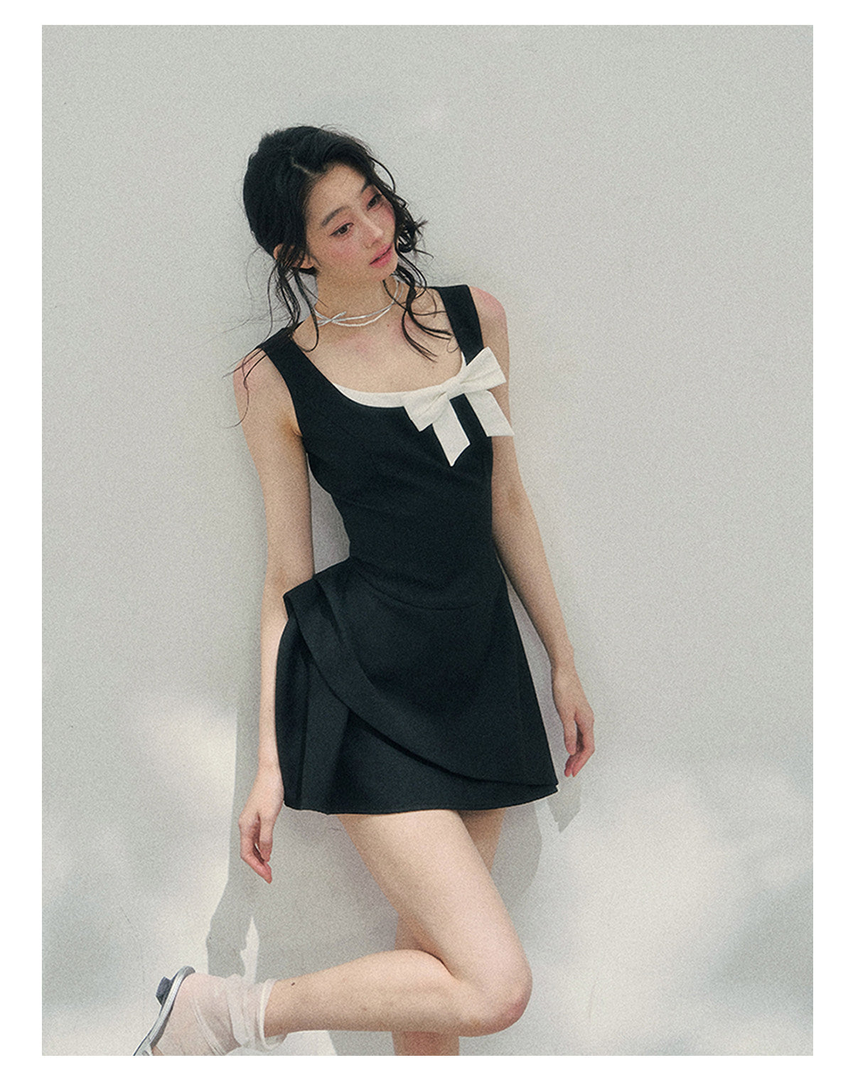 ShaoYeYan Aomalm Her Sweetness Sinks Fake Two-Layer French Dress