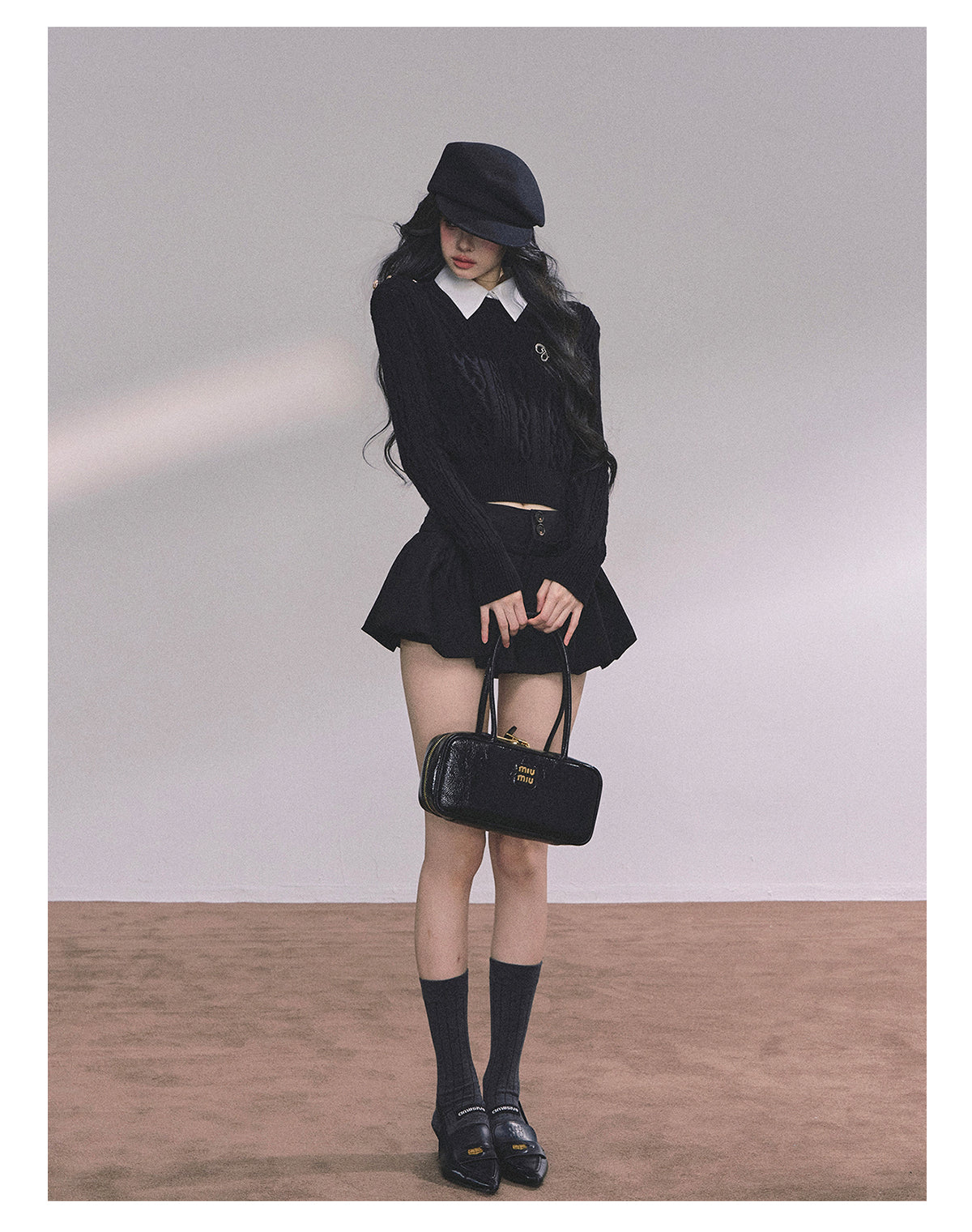 ShaoYeYan Intellectual Aesthetic Fake Two-Layer Knit Sweater