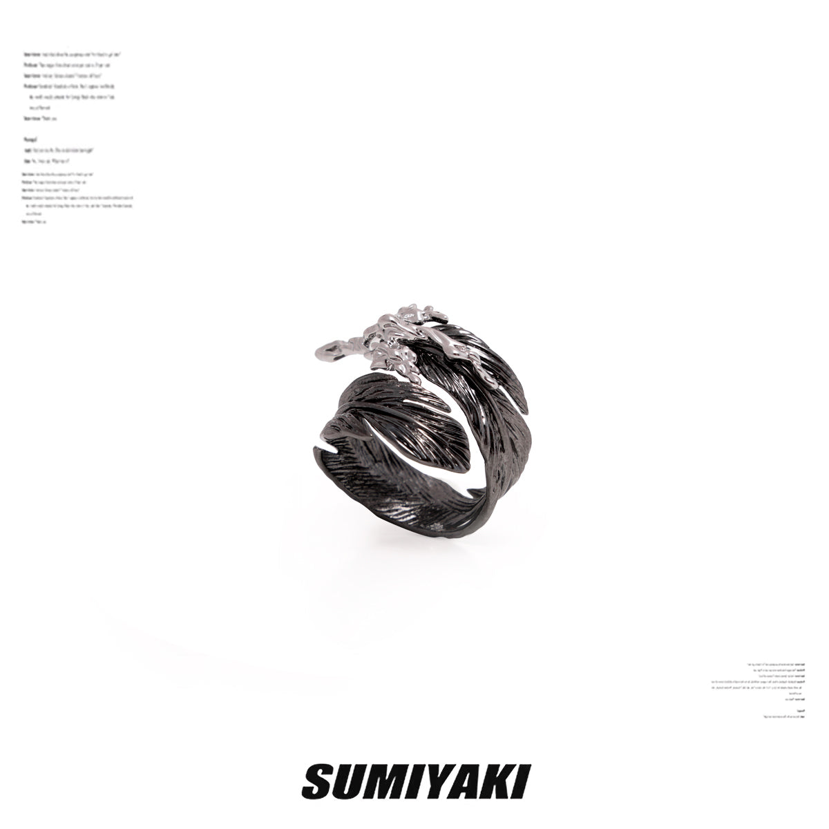 SUMIYAKI Liquid Metal Feather Ring