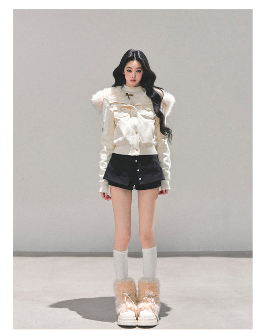 ShaoYeYan Snowflake Embrace Winter Hooded Jacket