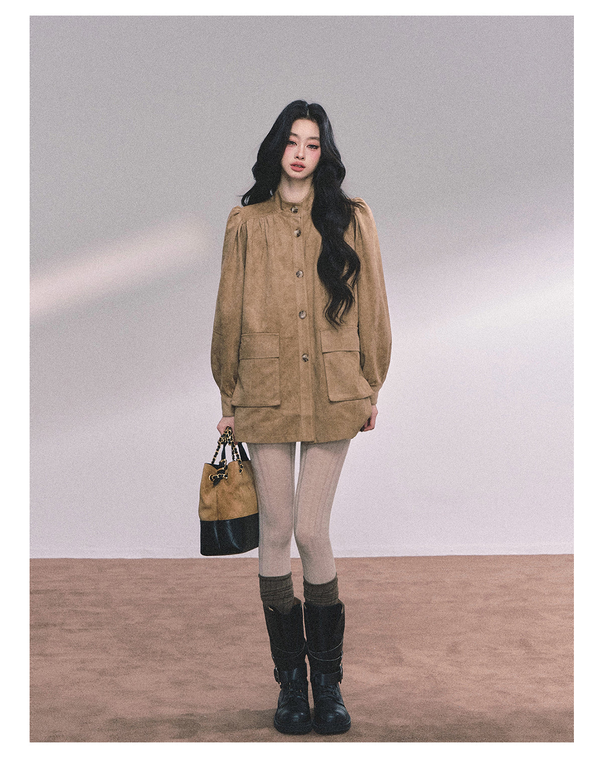 ShaoYeYan Cocoa Warm Brown Premium French Suede Blazer